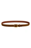 Lie Studio Lié Studio The Georgia Leather Belt In Gold Maple Brown Suede