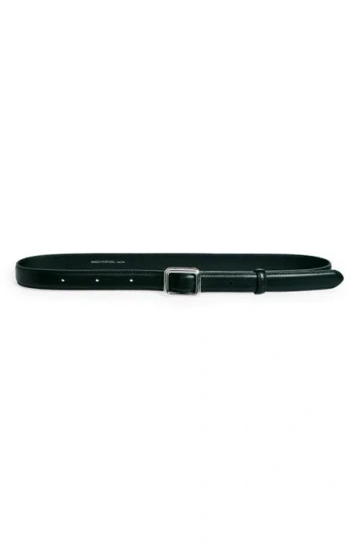 Lie Studio Lié Studio The Georgia Leather Belt In Silver Solid Black