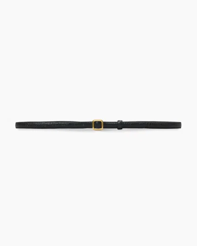 Lie Studio The Georgia Slim Belt In Black Croc