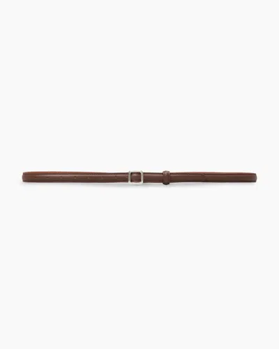 Lie Studio The Georgia Slim Belt In Chocolate Brown