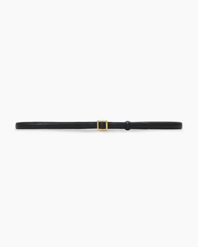 Lie Studio The Georgia Slim Belt In Solid Black