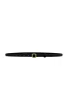 Lie Studio The Georgia Slim Leather Belt In Black