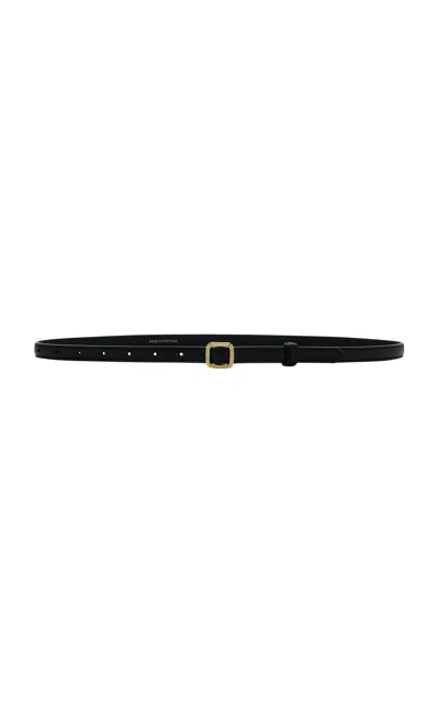 Lie Studio The Georgia Slim Leather Belt In Black