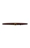 Lie Studio The Georgia Slim Leather Belt In Brown