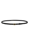 Lie Studio Lié Studio The Georgia Slim Suede Belt In Black