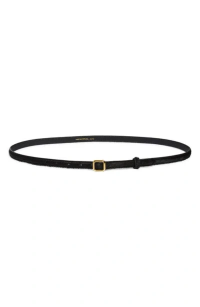 Lie Studio Lié Studio The Georgia Slim Suede Belt In Black
