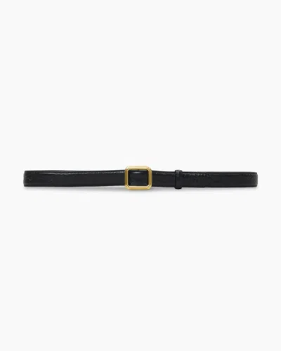 Lie Studio The Georgia Wide Belt In Black Croc