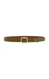 Lie Studio The Georgia Wide Suede Belt In Green