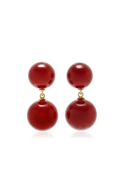 Lie Studio The Hannah Gold-plated Carnelian Earrings In Red Carnelian