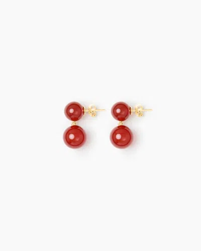 Lie Studio The Hannah Earrings In Red Carnelian