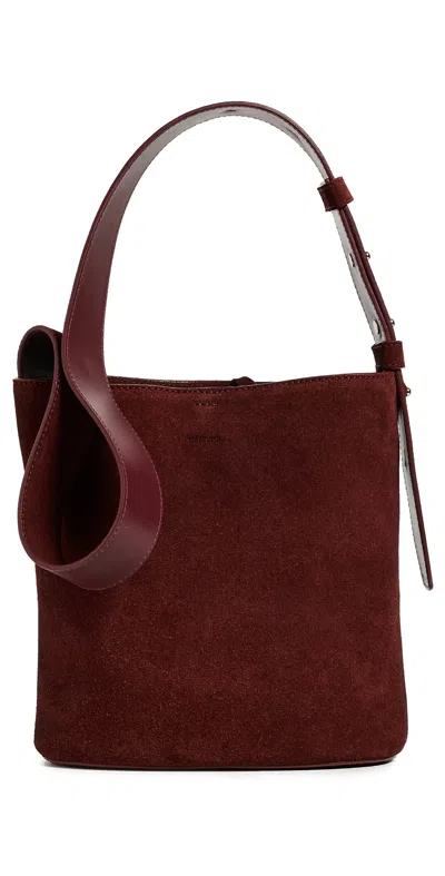 Lie Studio The Paula Tote Red Berry Suede