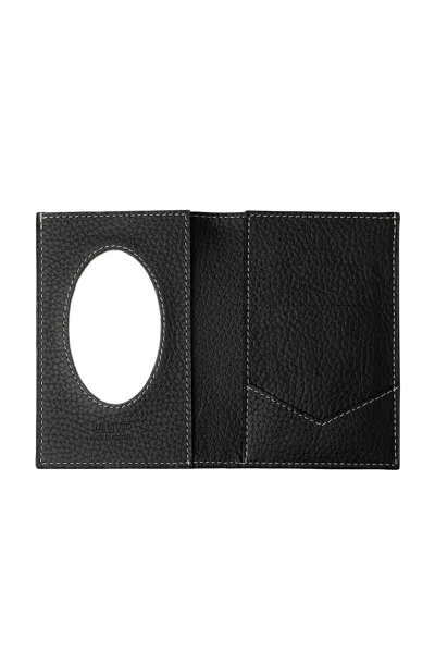 Lie Studio The Romy Passport Cover In Black Grosgrain