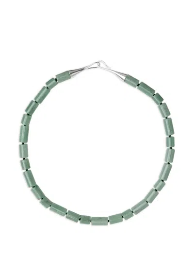Lie Studio The Sadie Aventurine Beaded Necklace In Green