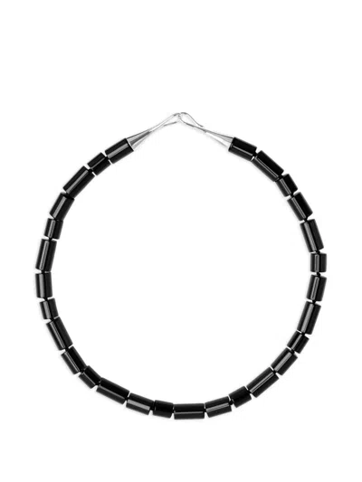 Lie Studio The Sadie Onyx Beaded Necklace In Black