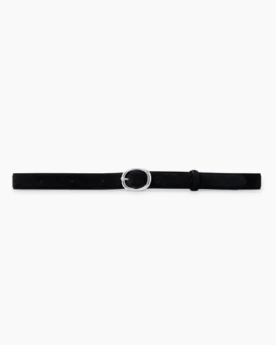 Lie Studio The Wyatt Wide Belt In Black Suede
