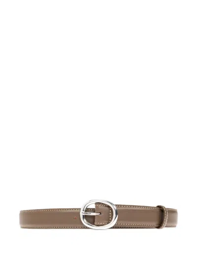 Lie Studio The Wyatt Wide Leather Belt In Brown