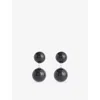 Lie Studio Womens Black Onyx Hannah 18ct Yellow Gold-plated 925 Sterling-silver And Carnelian Stone Earrings In Black