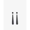 Lie Studio Womens Black Onyx The Louise 925 Sterling-silver And Carnelian Stone Drop Earrings In Black