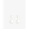 Lie Studio Womens Caroline Sterling-silver Drop Earrings In White