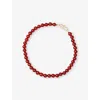 Lie Studio Womens Red Carnelian Mary 18ct Yellow Gold-plated Sterling-silver And Carnelian Jade Beaded Necklace In Red