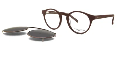 Liebeskind 11018 With Clip-on Men's Glasses, Burgundy, Size 49