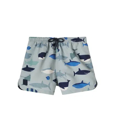 Liewood Kids' Aiden Printed Swim Trunks In Blue