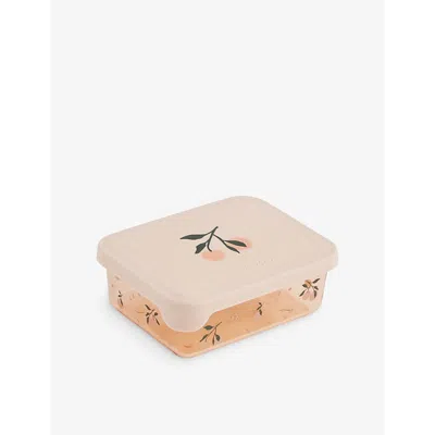 Liewood Ako Cherry-print Tritan Snack Box In Peach / Sea Shell