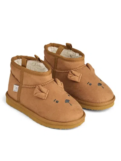 Liewood Kids' "alban" Bear Shoes In Brown