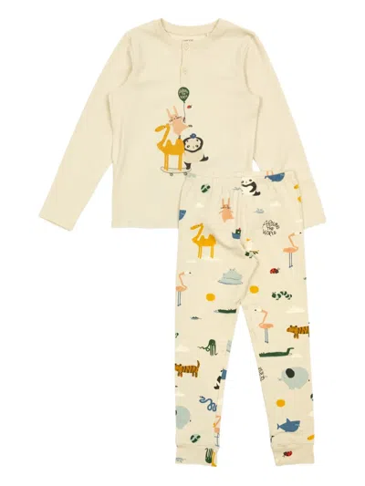 Liewood Kids' Animal-print Pyjamas (set Of Two) In Neutral