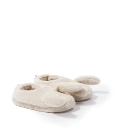 Liewood Kids' Aviaja Faux Shearling Slippers In White