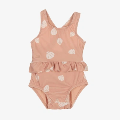 Liewood Baby Girls Pink Shell Print Swimsuit (upf 40+)