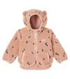 Liewood Baby Mara Embroidered Pile Jacket In Brown