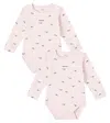 Liewood Baby Set Of 2 Cotton-blend Bodysuits In Pink