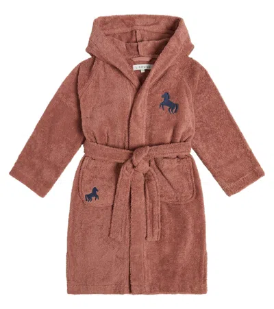 Liewood Kids' Bash Cotton Terry Bathrobe In Brown