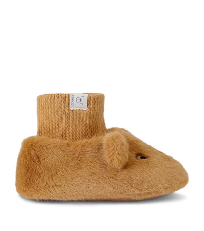 Liewood Kids' Basim Bear Slippers In Brown