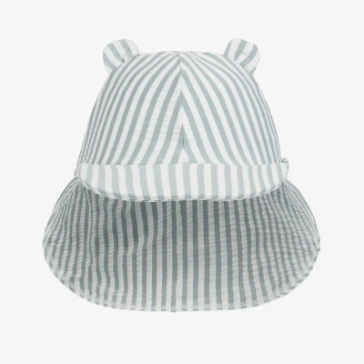 Liewood Babies' Blue & White Striped Swim Hat (upf40+)