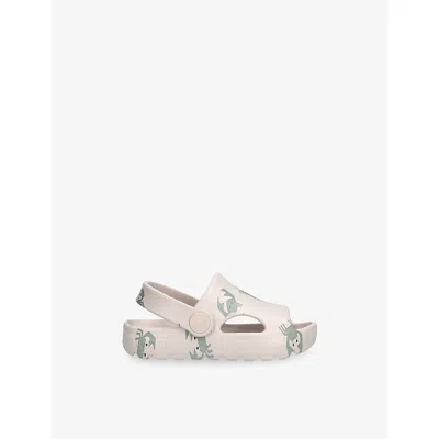 Liewood Kids' Bone/comb Morris Crab-print Foam Sandals Eur 31 / 12.5 Uk In Brown