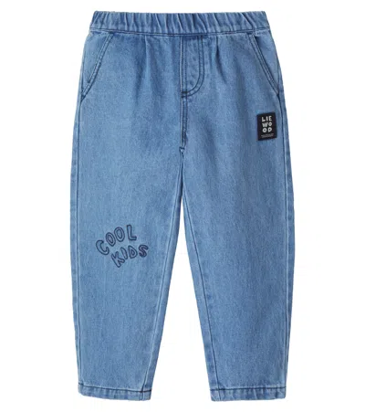 Liewood Kids' Borris Embroidered Jeans In Blue