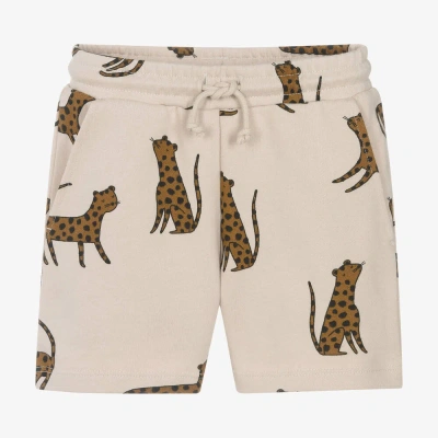 Liewood Kids' Boys Beige Cotton Leopard Print Shorts
