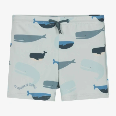 Liewood Kids' Boys Blue Whale Print Swim Shorts (upf40+)