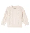 Liewood Callio Cable-knit Wool And Cotton Sweater In Neutral