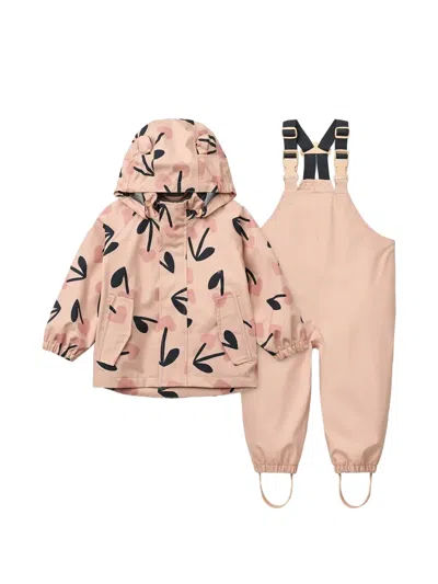 Liewood Kids' Cherry-print Trousers (set Of Two) In Pink