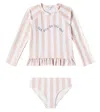 Liewood Dagny Rashguard Top And Bikini Bottoms Set In Pink