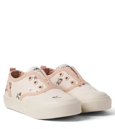 Liewood Kids' Danilo Floral Canvas Slip-on Shoes In Multi