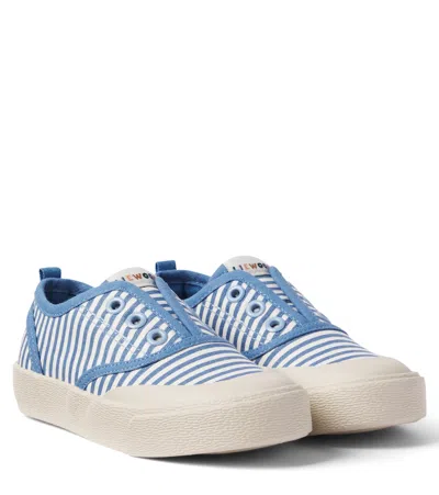 Liewood Kids' Danilo Striped Canvas Sneakers In Blue