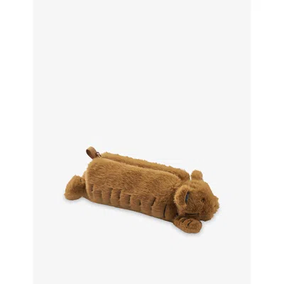 Liewood Kids' Darlina Tiger Soft-toy Pouch In Golden Caramel
