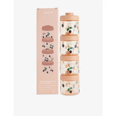 Liewood Berry / Pale Tuscany Dominique Floral-print Plastic Set Of Four Food Boxes