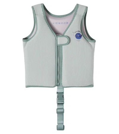 Liewood Kids' Dove Striped Swim Vest In Green