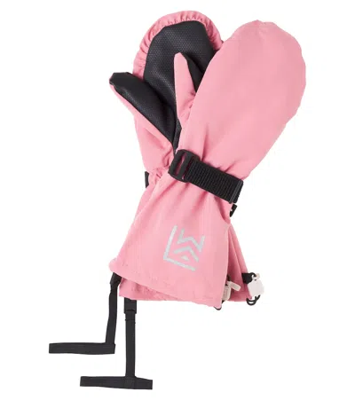 Liewood Kids' Fallon Logo滑雪手套 In Pink