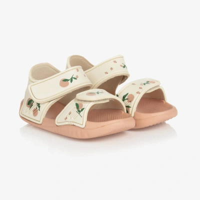 Liewood Kids' Girls Ivory Velcro Peach Sandals
